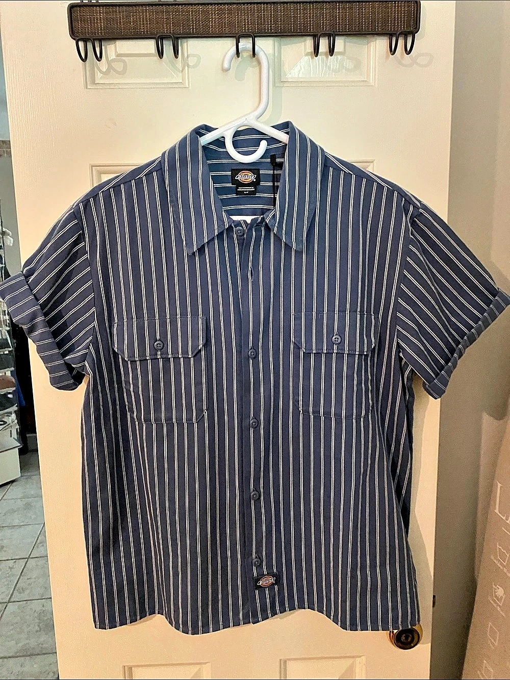 Dickies Men's Striped Button Down Shirt Small NWT